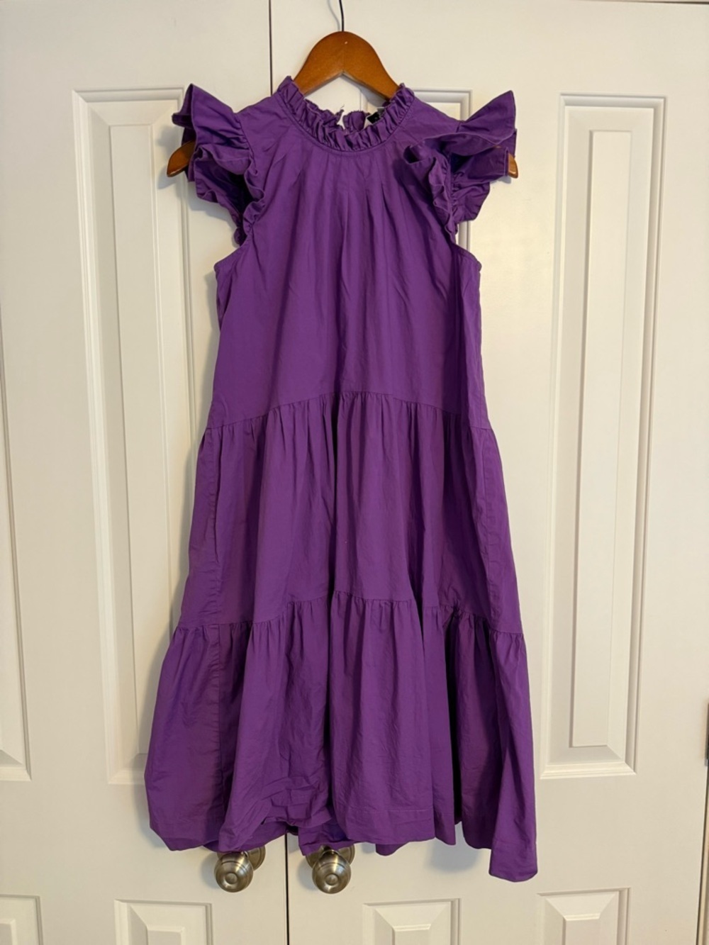 Sea New York Tabitha Tiered Dress Poplin Cotton Grape Purple Size 0 - Picture 2 of 12